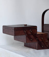Load image into Gallery viewer, Vintage Wooden Accordion Sewing Box