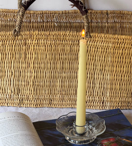 Vintage Etched Glass Candle Holder