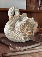 Load image into Gallery viewer, Vintage Swan Shell Planter Folk Art