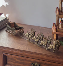 Load image into Gallery viewer, Vintage Brass Reindeer and Sleigh