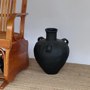 Large Black Pottery with Handles