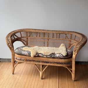 1970's Wicker Loveseat Sofa