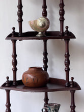 Load image into Gallery viewer, Antique Tiered Corner Spindle Shelf