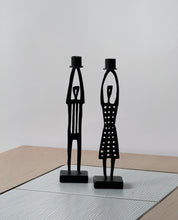 Load image into Gallery viewer, Vintage Bengt &amp; Lotta Scandinavian Candleholders Black Iron