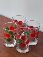 Load image into Gallery viewer, Libbey Vintage Red Cherry Juice Glasses