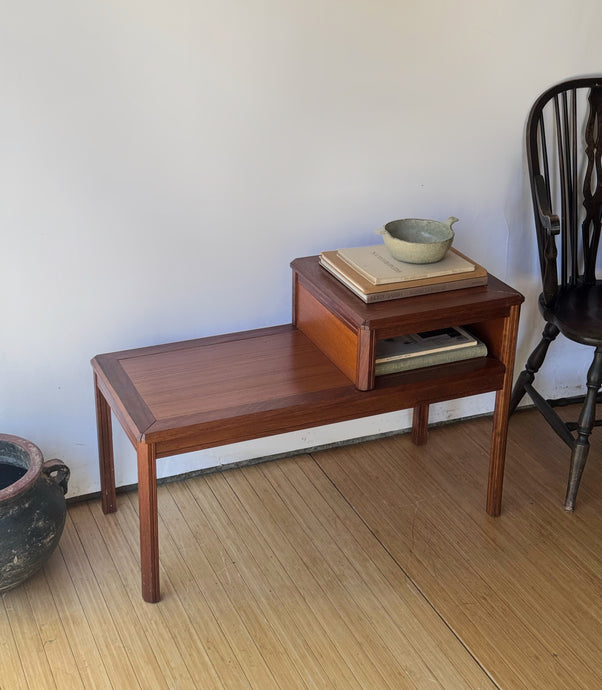 Vintage Danish Teak Telephone Bench