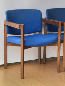 MCM Cobalt Blue Upholstered Single Chairs