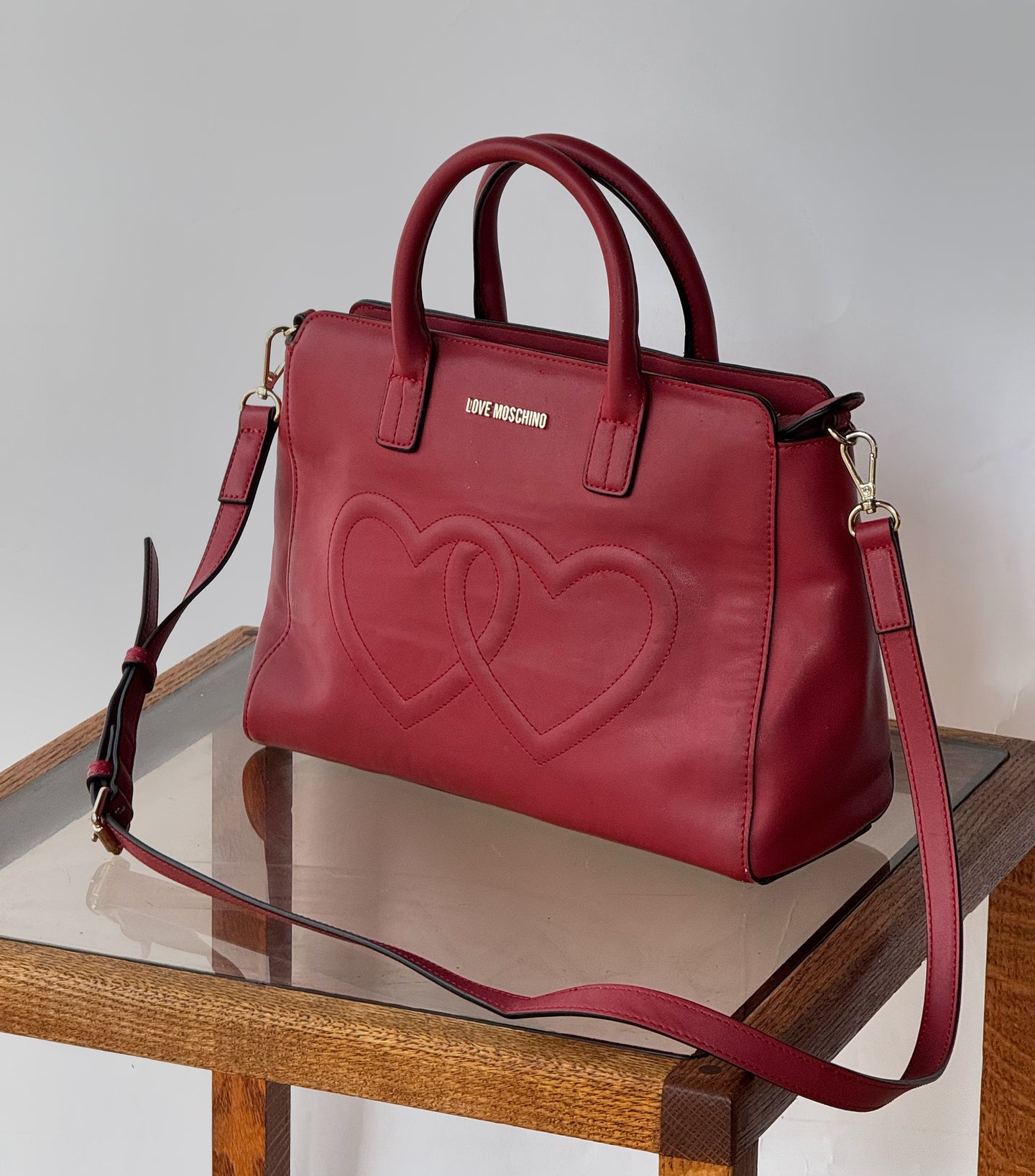 Love Moschino Double Hearts Handbag