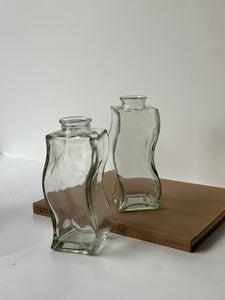 Pair of Wavy Glass Bottles