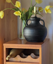 Load image into Gallery viewer, Vintage Black Pottery Table Lamp