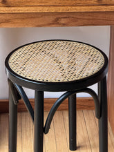 Load image into Gallery viewer, Vintage Black Cane Stool