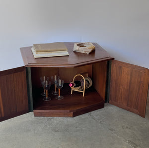 1970's Walnut Storage End Table