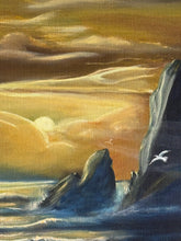 Load image into Gallery viewer, Vintage Original Seascape on Canvas