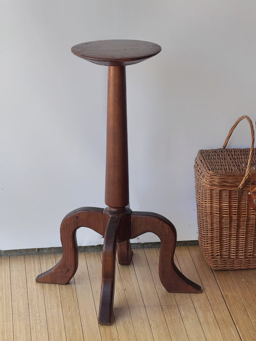 Vintage Wooden Pedestal Table/ Plant Stand