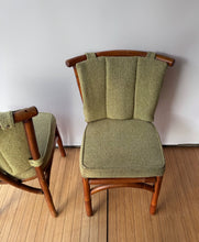 Load image into Gallery viewer, Pair of Vintage Upholstered Rattan Chairs