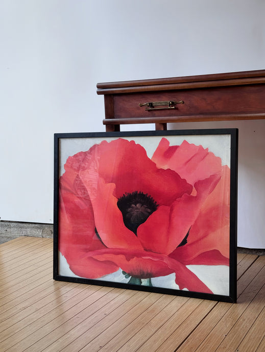 Vintage Framed Georgia O'Keeffe Poppy Print
