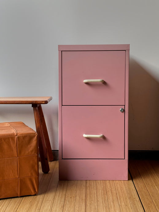 1980’s Pink Vintage Filing Cabinet