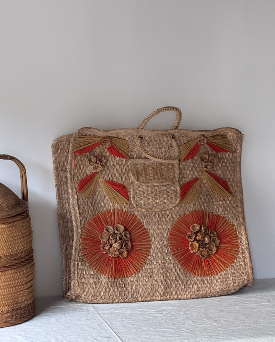 Vintage Mexican Woven Beach Bag