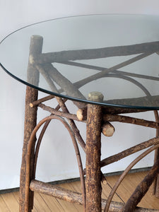 Primitive Vintage Glass Dining Table