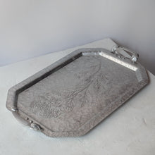 Load image into Gallery viewer, 1930’s/40’s Chrysanthemum Hand Forged Aluminum Serving Tray