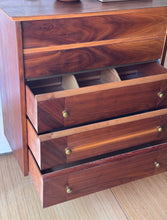 Load image into Gallery viewer, Vintage Walnut MCM Highboy Dresser by Fashion Flow