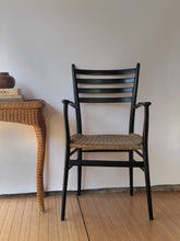 Load image into Gallery viewer, Pair of Black Italian Ladder Back Chairs