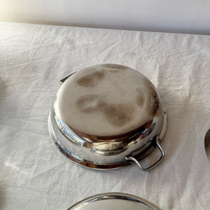 Vintage Silver Casserole Dish with Handles