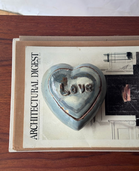 “Love” Studio Pottery Dish