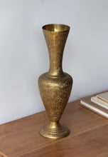 Load image into Gallery viewer, Vintage Brass Etched Vase