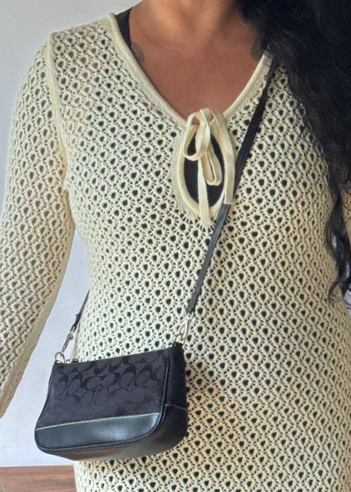 Vintage Y2K Coach Monogram Demi Black Crossbody