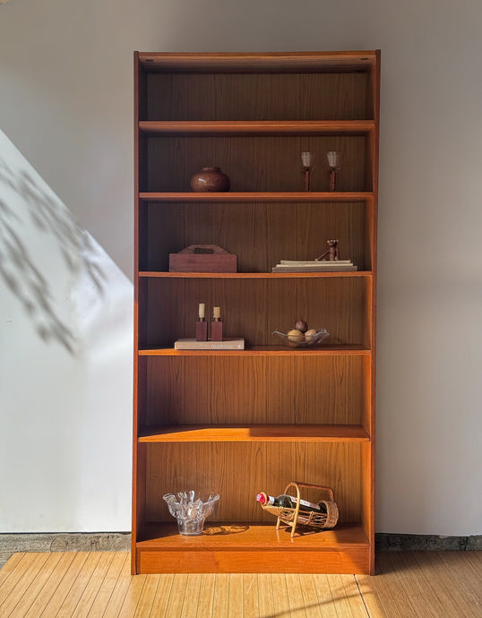 Tall Vintage Danish Teak Bookshelf