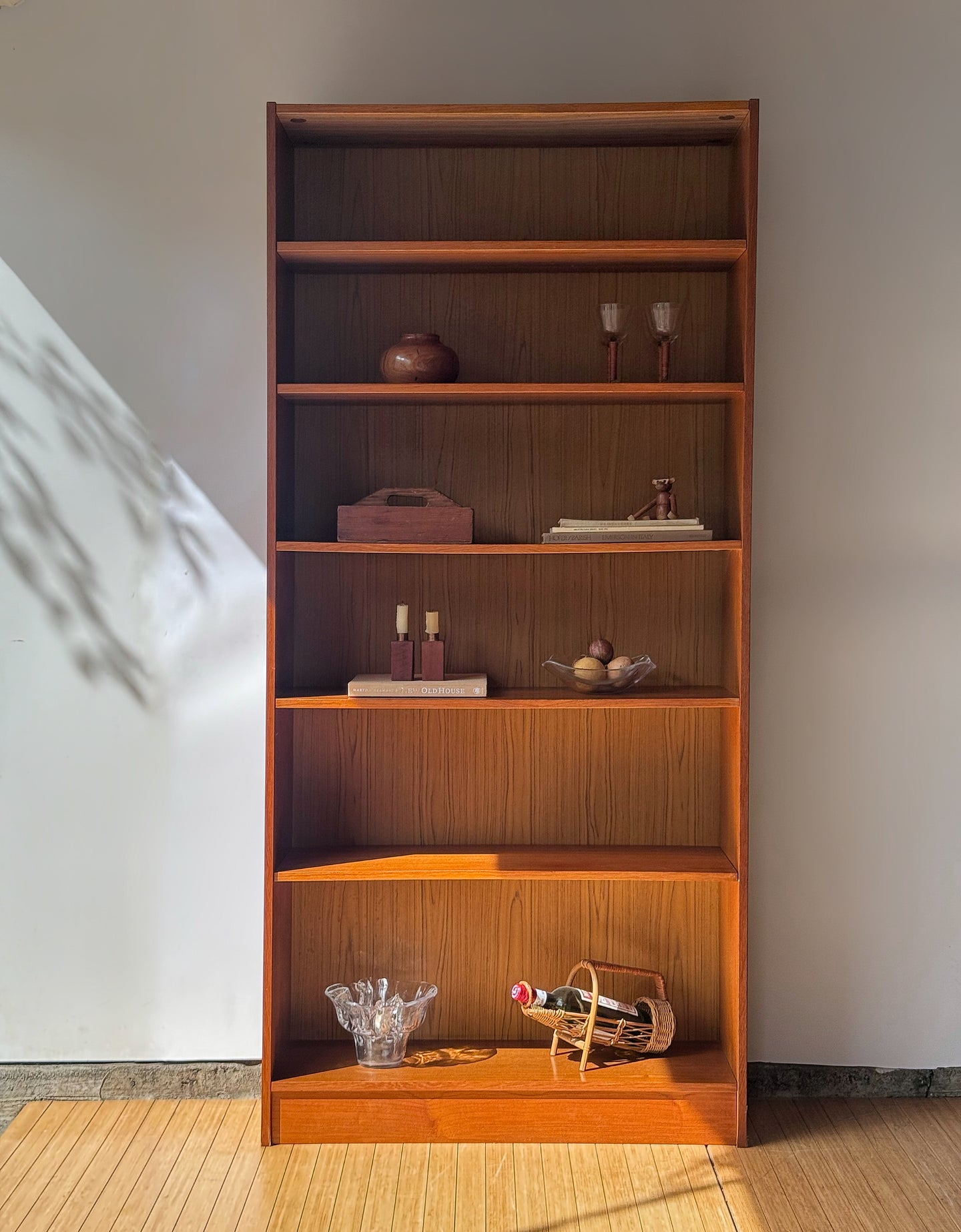 Tall Vintage Danish Teak Bookshelf