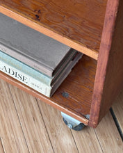 Load image into Gallery viewer, Vintage Handcrafted Shelving Unit on Wheels