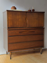 Load image into Gallery viewer, Mid Century Modern Bassett Highboy Dresser