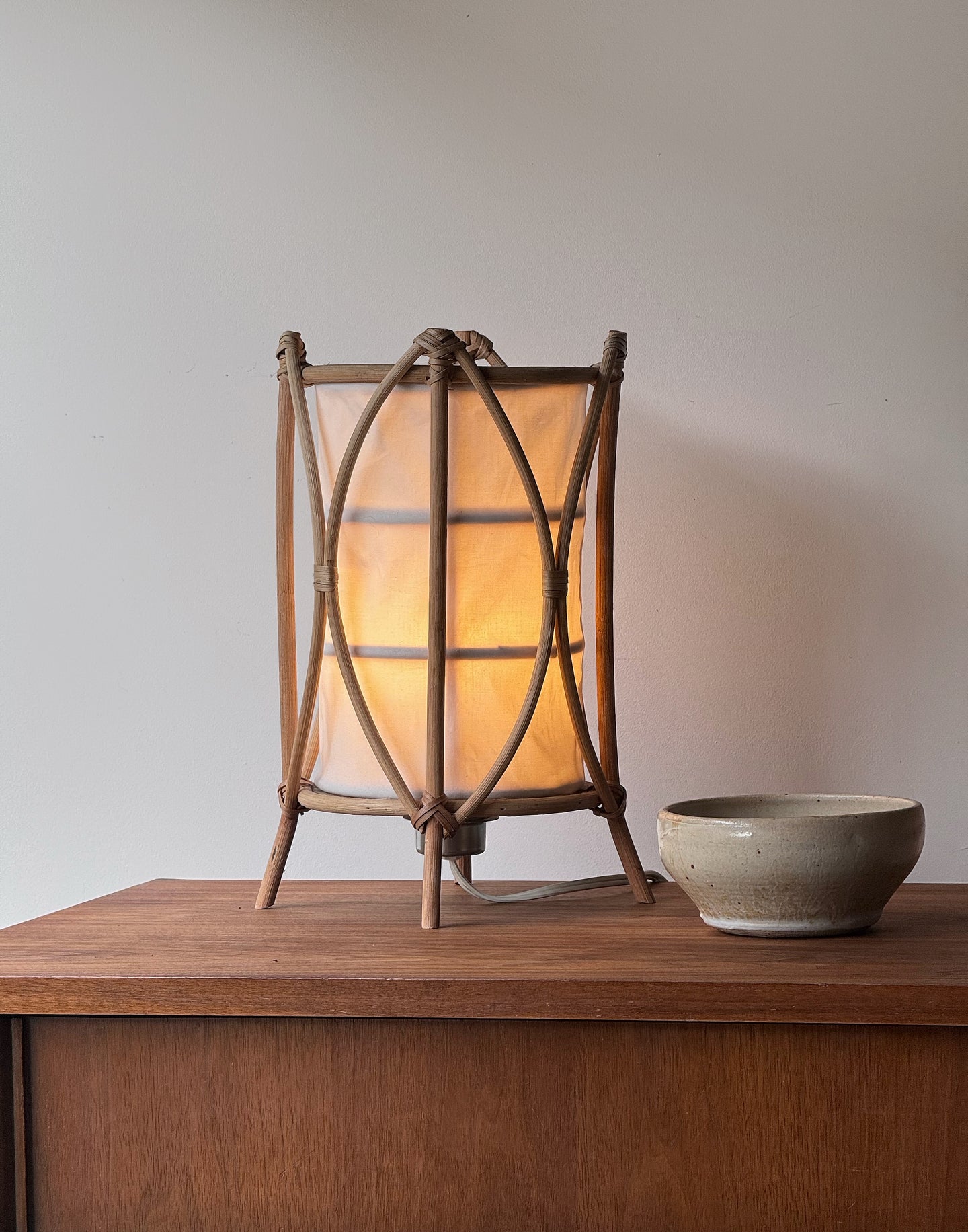 Bloomingville Rattan & Cotton Table Lamp