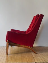 Load image into Gallery viewer, 1970's Tufted Red High Back Lounger