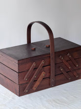 Load image into Gallery viewer, Vintage Wooden Accordion Sewing Box