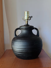 Load image into Gallery viewer, Vintage Black Pottery Table Lamp