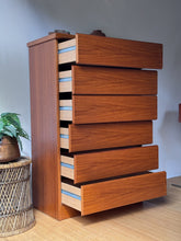 Load image into Gallery viewer, Vintage Teak Tallboy Dresser