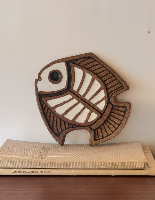 Vintage Victoria Littlejohn Studio Pottery Fish Trivet