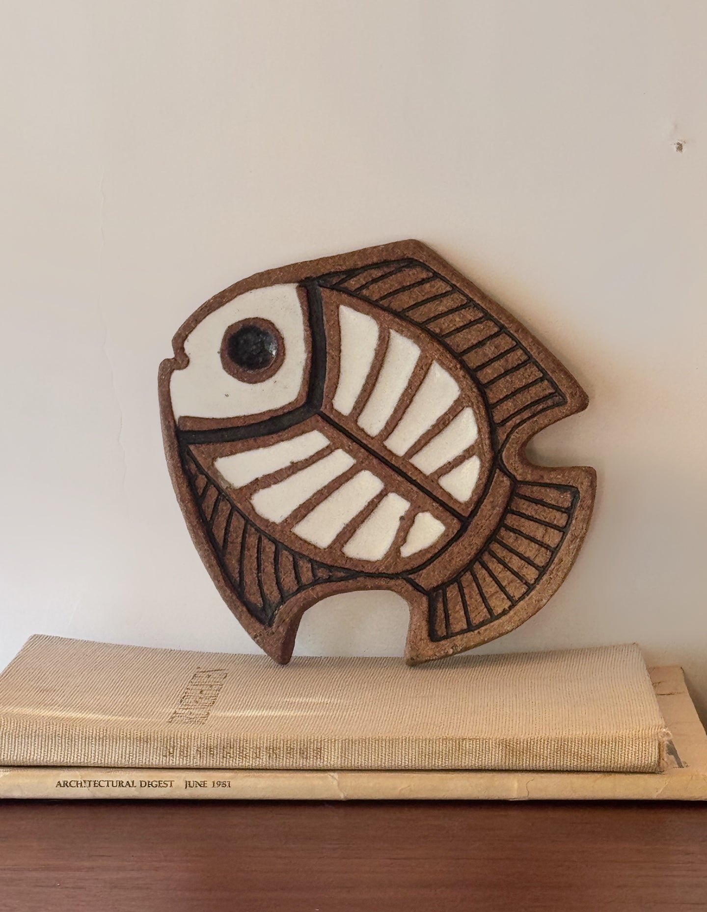 Vintage Victoria Littlejohn Studio Pottery Fish Trivet