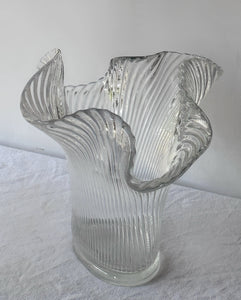Vintage Glass 'Handkerchief' Vase by Ridel