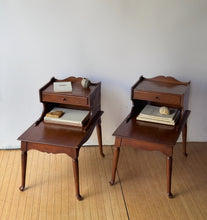 Load image into Gallery viewer, Pair of Antique Wooden Step-tier End Tables