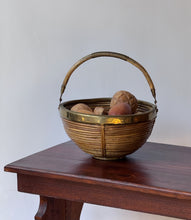 Load image into Gallery viewer, Vintage Rattan Basket w/ Brass Accents