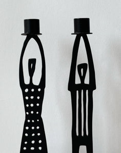 Vintage Bengt & Lotta Scandinavian Candleholders Black Iron