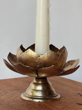 Load image into Gallery viewer, Vintage Brass Indian Lotus Candle Holder
