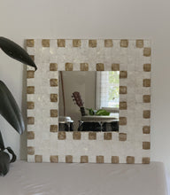 Load image into Gallery viewer, Vintage Checkered Capiz Shell Mirror