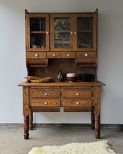 Load image into Gallery viewer, Antique Primitive Oak Possum Belly Kitchen Hutch