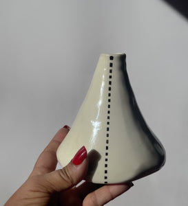 Vintage Triangular Pottery Bud Vase