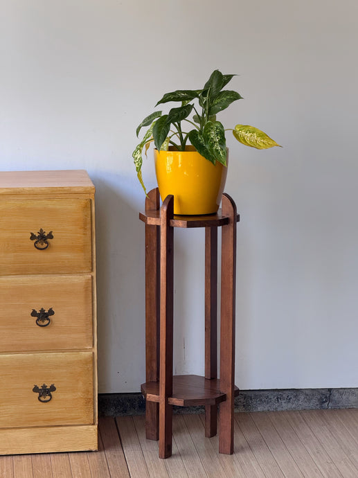 Vintage 1970's Wooden Handcrafted Plant Stand
